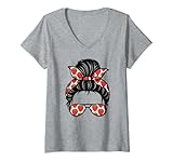 Photo Gallery donna festival delle fragole da donna strawberry messy bun mom life maglietta con collo a v Photo Gallery donna festival delle fragole da donna strawberry messy bun mom life maglietta con collo a v