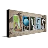 Personal-Prints BIRD WATCHING or Birdwatching Personalized Name Art Décor Gift | Customized Name Art Present for a Birdwatcher (10"x30" Stretched Canvas)