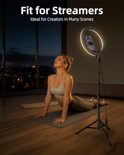 Ring Light 12" avec trépied extensible TODI et support téléphone