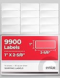 enKo 1 x 2-5/8 Inch 30 Up Return Mailing Address Labels White Printable FBA Labels (330 Sheets, 9900