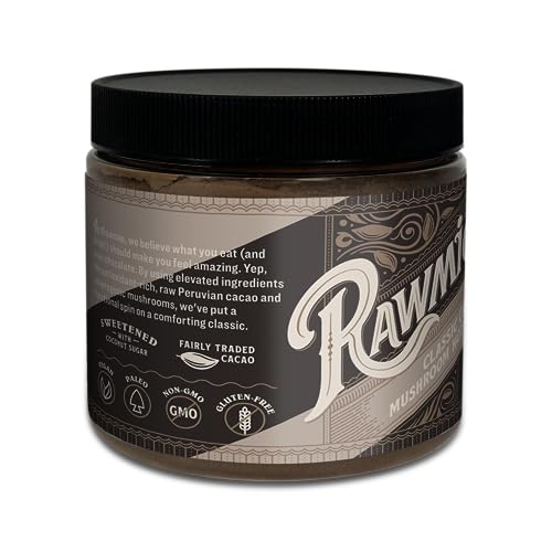 Rawmio Organic Classic Cacao Mushroom Hot Chocolate - Vegan, Kosher, Low-Fat and Gluten-Free | Pack of 1 | 8.5 oz - Thumbnail 2