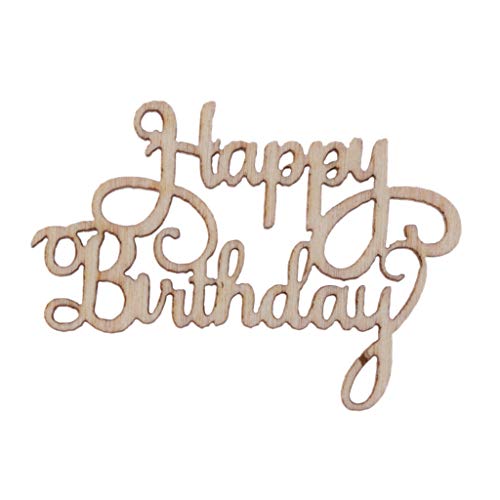 Rryilong 15 Stück Holz Happy Birthday Tisch Konfetti Scatter Vintage Rustikal Party Dekoration Handwerk Scrapbooking Dekoration Cover