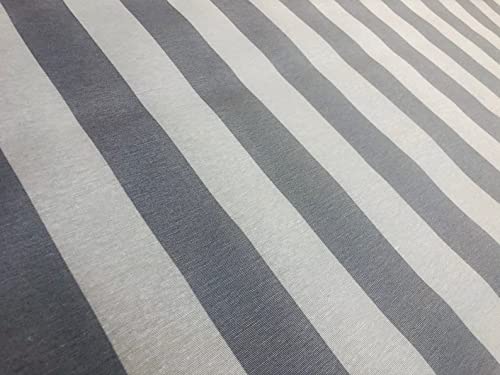 Sofia Striped Fabric, 4cm Wide White Stripes for Curtains Upholstery Home Decor Table Runner Material, 140cm Wide (1 Metre - Image 2