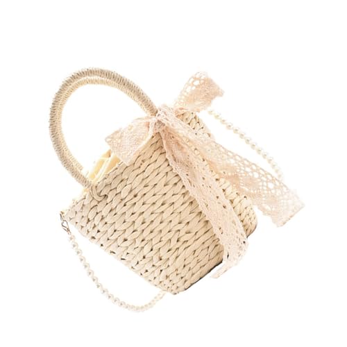 Sac à bandoulière paille beige pour femme Mikikit style plage et soirée