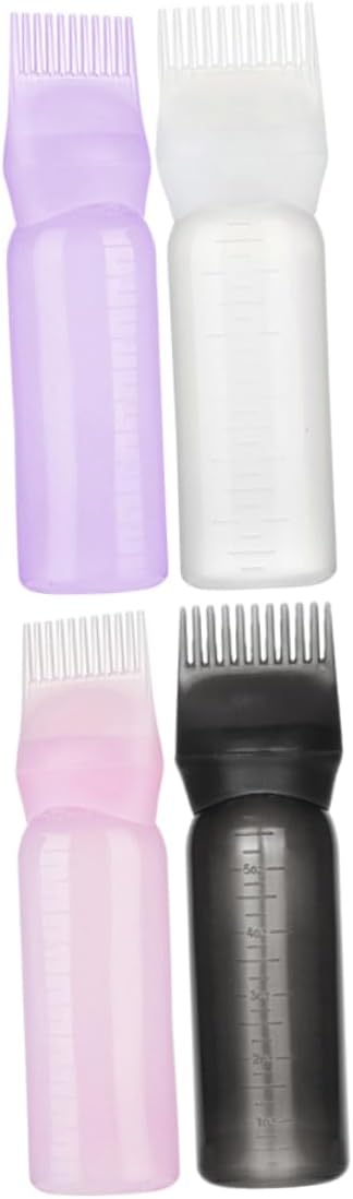 MERRYHAPY 4 Pack 160ml PP Root Comb Hair Color Applicator Bottles