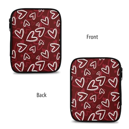 Image of Vanideaoty Red Heart Crochet Hook Case Portable Crochet Hook Organizer Without Hooks Accessories Knitting Needle Case for Knitting Supplies Valentine's Day Decor