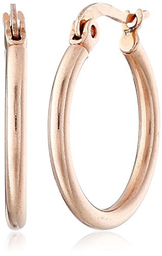 Amazon Essentials Stainless Steel 18K Rose Gold-Plated Small Round Hoop Earrings, (previously Amazon Collection)