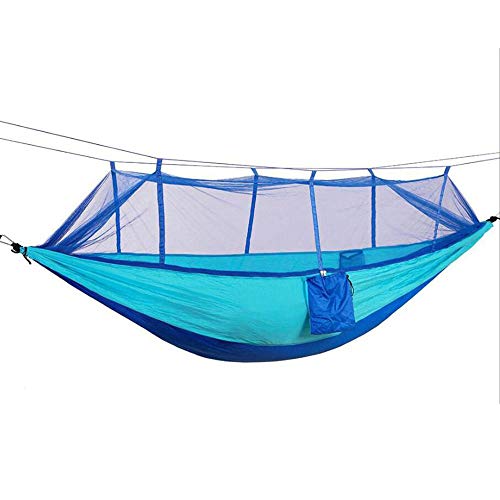 Jcnfa 蚊帳付きハンモック、バックパッカー用のアウトドアシングルダブルパラシュートメッシュハンモックキャンプ、旅行 (Color : 12, Size : 260*140cm)