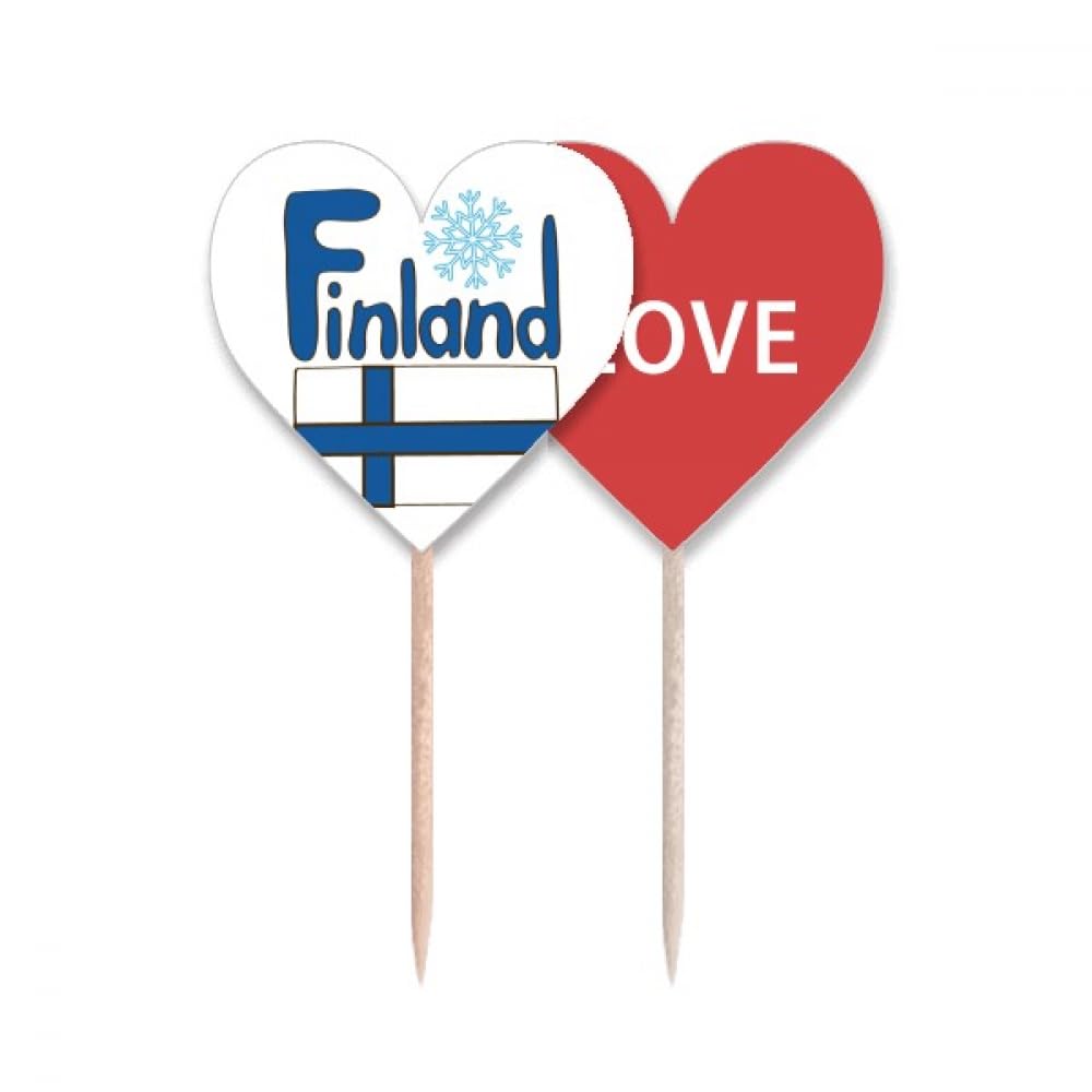 Cure-dents drapeau national Finlande bleu étiquette cupcake et pic apéritif