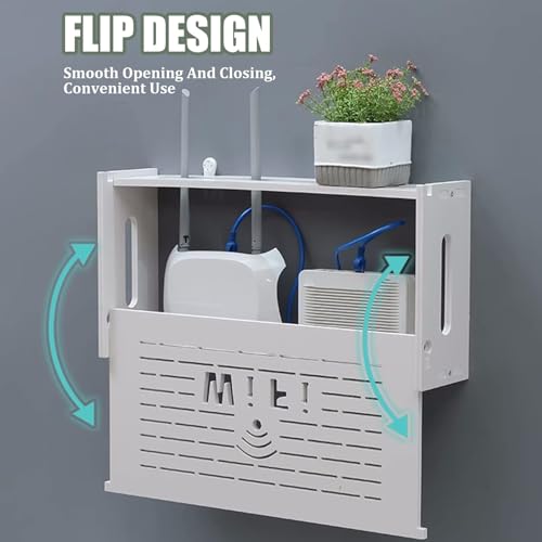 Boîte de rangement pour routeur décodeur et modem WiFi mural WPC - 6
