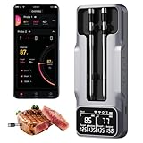 TASTYTI Wireless Meat Thermometer Digital - 800FT Bluetooth Food Thermometer for Cooking, NIST Certified Accuracy ±0.5°, Standalone Base Dual Probes for Kitchen Grill BBQ Oven Smoker Rotisserie