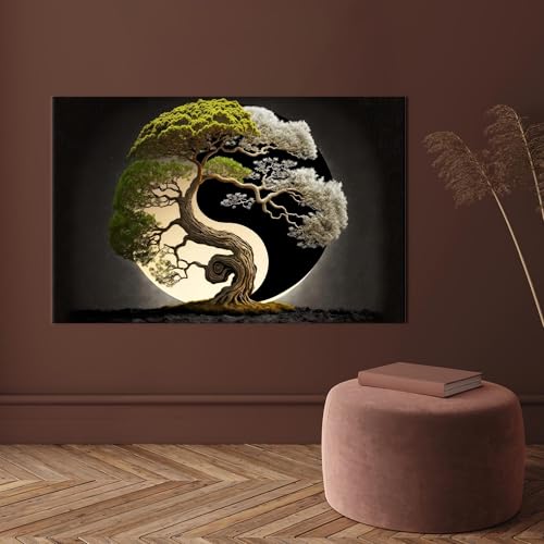 Décoration murale maison bonsaï zen tableau minimaliste 70x110 - 4