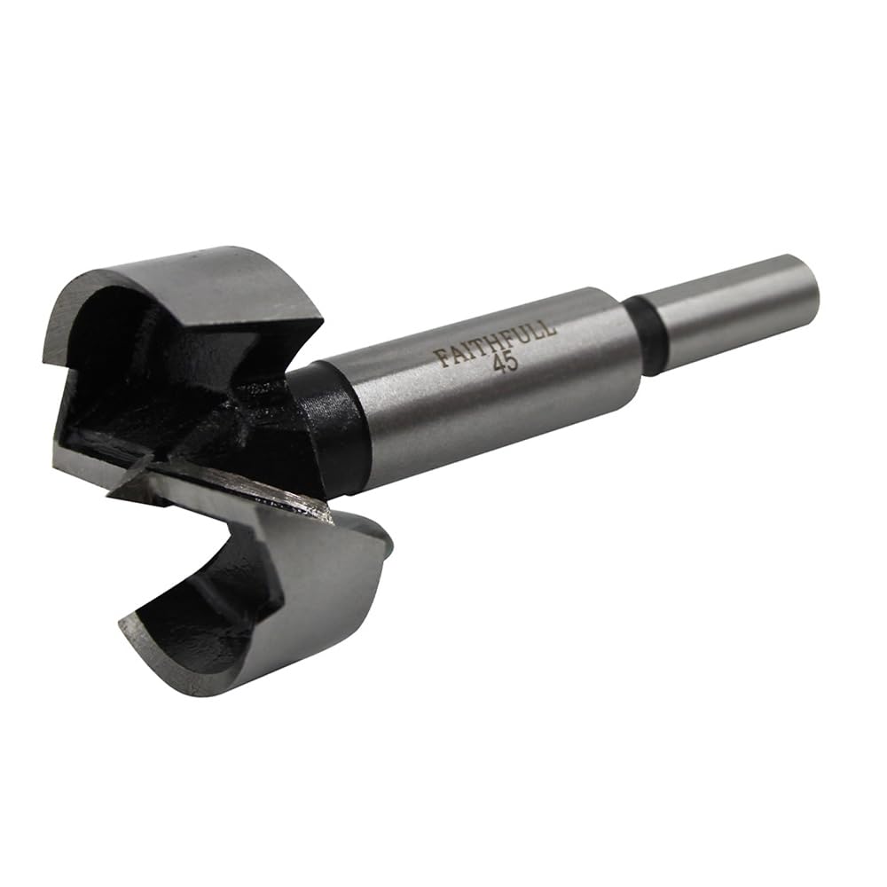 Faithfull FAIFOR45 Forstner Bit for Hardwood Softwood, Drilling, Boring, Straight, Angled, Overlapping, Pocket holes - 45mm