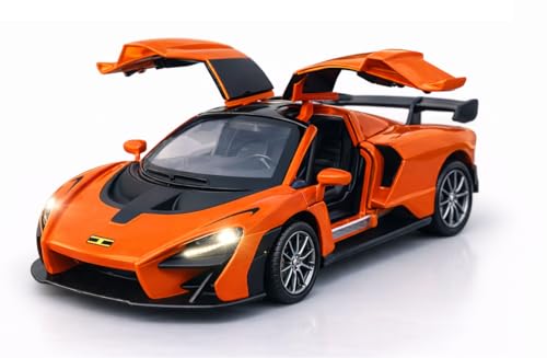Image of Brand Conquer Defender 1:36 Diecast Model | Openable Doors, Bonnet & Boot for Kids and Collectors | Alloy Metal Car Toy | Perfect for Play & Display (Mclaren Senna Orange)