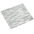 Lovdeco Peel and Stick Glitter Glass and Mirror Strip Mosaic Tile for Kitchen Backsplash, 12" x 10", 5 Pieces, 4 SQ.FT.