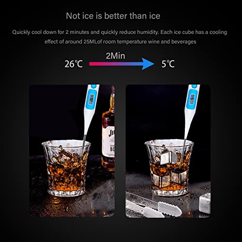 Whiskey Stones -Metal Ice Cube- Whiskey Ice Cubes -Reusable Stainless Steel Ice Cube Trays, For Whiskey, Vodka, Liqueurs, Wine, Beverage Juice Or Soda, Pack Of 12 #TOP3