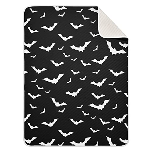Image of Mazeann Halloween Bats Baby Blankets Soft Warm Crib Stroller Blanket for Toddler Newborn Girls Boys, 30x40in