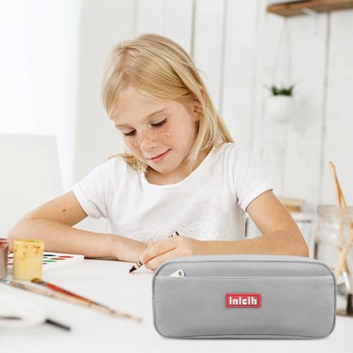 Image of Pencil Case Large Capacity pencil pouch cute pencil case stationery supplies pencil bags School Supplies for Student Teen Girs Boys (gray)