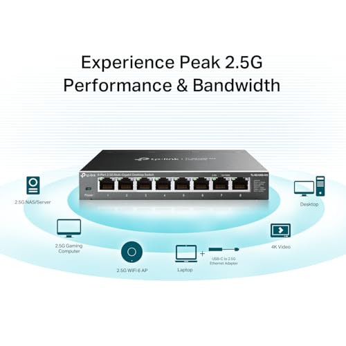 Image of TP-Link TL-SG108S-M2 | 8-Port Multi-Gigabit 2.5G Ethernet Switch | Unmanaged Network Switch | Ethernet Splitter | Plug & Play | Desktop /Wall Mount | Silent Operation
