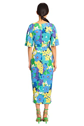 Image of Maggy London Women's Maggy London Women's Dresses Short Flutter Sleeve Faux Wrap Midi Dress