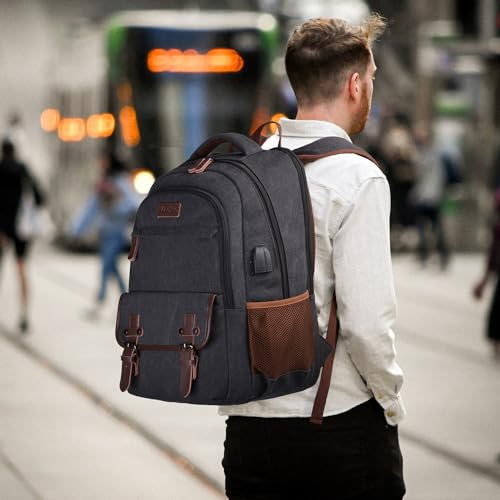 Canvas Travel Laptop Backpack and Canvas Toiletry Bag3