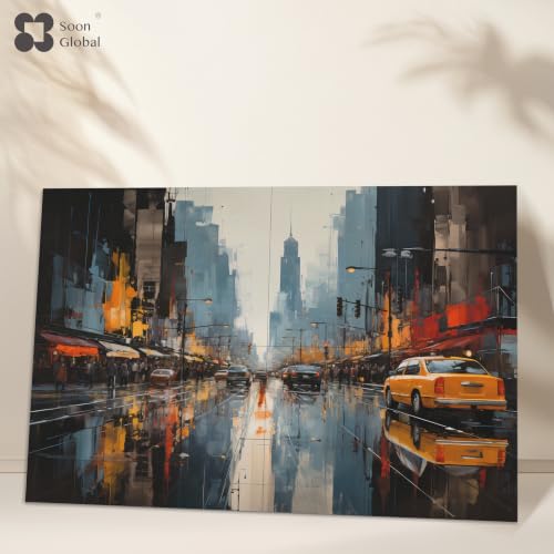 Image of Soon Global 8-Pack Acoustic Panels, Soundproof Wall Panels, 48 X 32 Inches Sound Absorbing Panels, Decorative Acoustical Wall Panels, Acoustic Treatment for Recording Studio, Urban Pulse