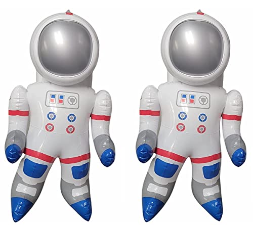 Zugar Land Awesome Large Inflatable Space Shuttle Astronaut Figures. Vinyl. Inflate Wall, Table Ceiling Decor. Perfect Out of Space Exploration Galaxy Cosmos Universe Theme. (2 Astronauts)