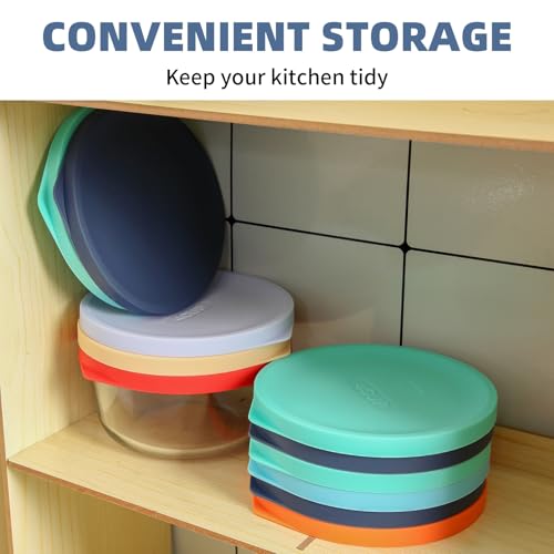 Replacement Lids for Pyrex 7202-PC 1 Cup, Silicone Round Storage Cover Lid for Anchor Hocking Glass Bowl 2 Pack Dark Blue - image 6