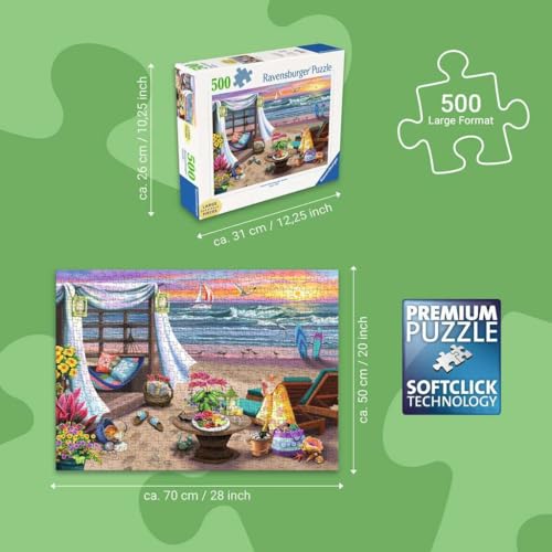 Puzzle 500 pièces : Soirée sur la plage Ravensburger France - vue 4