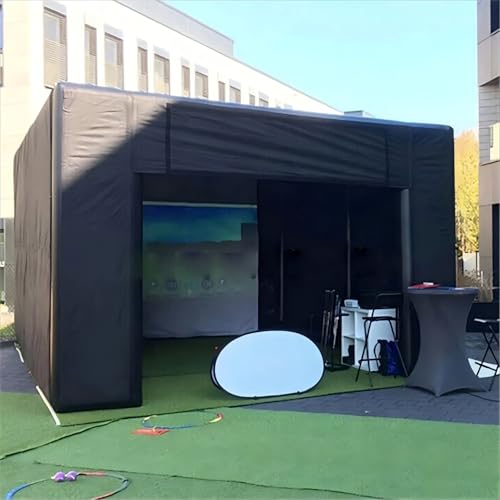 Tragbarer Golf-Simulator für Schaukeltraining, Indoor- und Outdoor-Übungen, Projektor-Leinwandzelt, geeignet für alle Fähigkeitsstufen