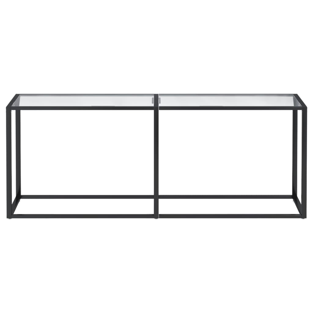 Tavolo Consolle da Ingresso 200x35x75,5cm Vetro Temperato | Ideale per corridoio e soggiorno, questo mobile offre una struttura stabile in acciaio con ripiano in vetro robusto.
