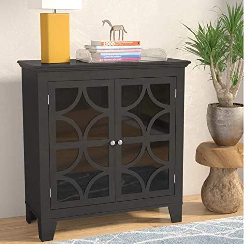 Shilpi Handicrafts Wooden Accent Storage Cabinet (Black)-image-44
