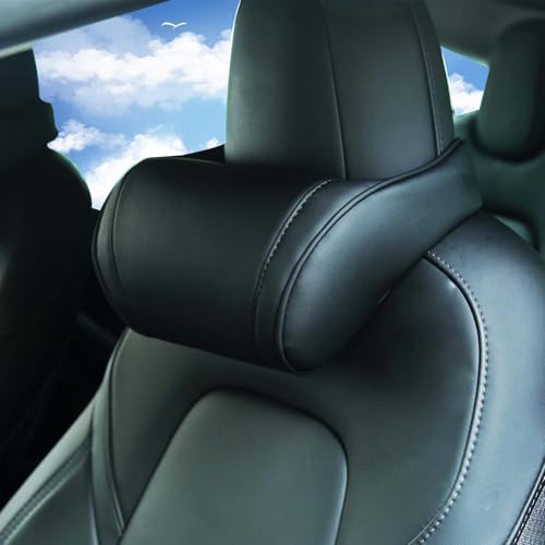 TOPABYTE Car Neck Pillow with Memory Foam Comfortable Ergonomic Design Seat Neck Support Headrest Softness Car Pillow Cushion for Driving, Universal Fit, 1 Piece, Black