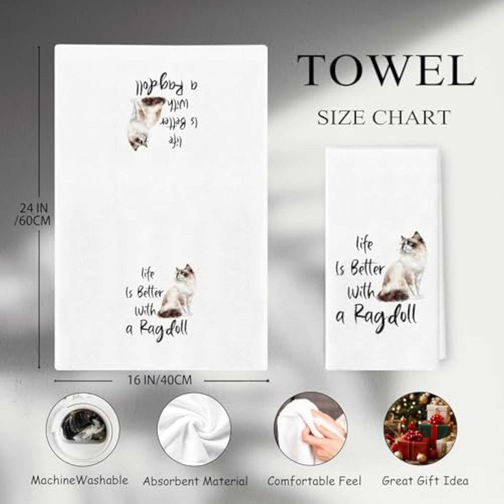 Ragdoll Cat Kitchen Towels, Cat Lover Gifts