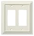 Brainerd 126449 Wood Architectural Double Decorator Wall Plate / Switch Plate / Cover, Light Almond