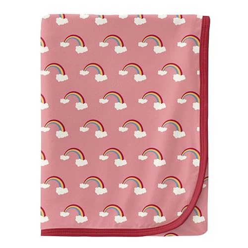 Image of KicKee Swaddling Blanket, Made from Luxuriously Soft KicKee Signature Blend Fabric, Buttery Softness for Snuggling Your Baby (Strawberry Rainbows - One Size)