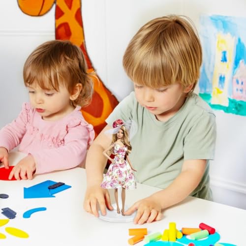 BOBOZHONG Verstellbarer Puppenständer,10 Stück Puppen Ständerhalter Kunststoff Mini Puppenständer Unterstützung Puppenständerhalter Puppen Ständer Displayhalter,Puppenzubehör