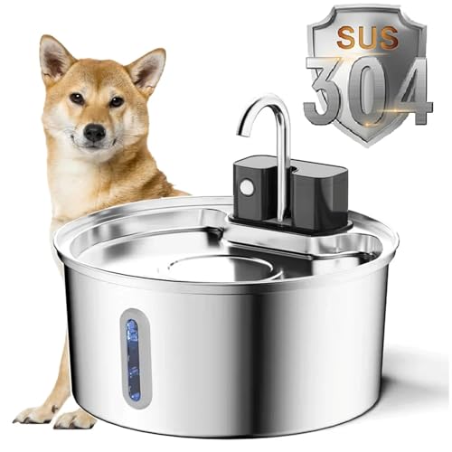 Fuente de agua para gatos de acero inoxidable 3.2L inalámbrica miniatura 3