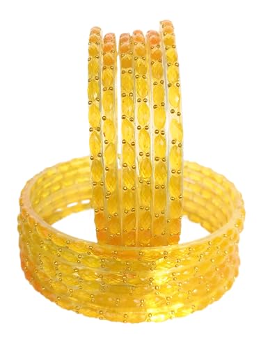Image of JPS Plain and Glossy Finished Raindrop Glass Bangles Set for Women & Girls | Traditional Ethnic Chudi for Wedding, Party & Regular- Set of 12 Pcs of One Colour | Wedding Special