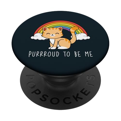 Purroud to Be Me LGBT Pride Cat – Gay Ally LGBTQ Pride Month PopSockets PopGrip Adhésif