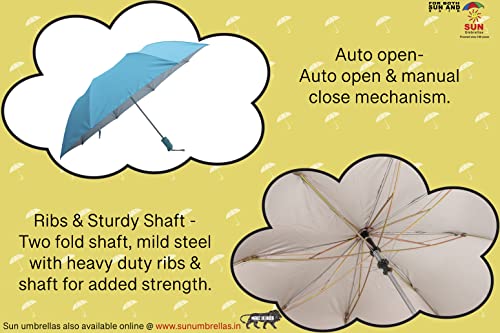 Image of Sun A-Series 2 Fold UV Protective Umbrella (Blue)