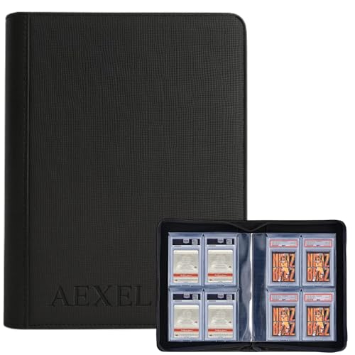 Image of Graded Card Slab Binder 40 Slab Capacity Zippered Album for PSA, BGS & CGC Graded Trading Cards (Jet Black)