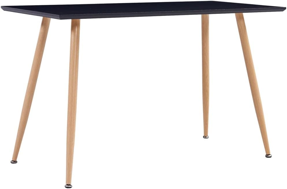 vidaXL Dining Table and Chair White for Chair, Black and Oak for Table