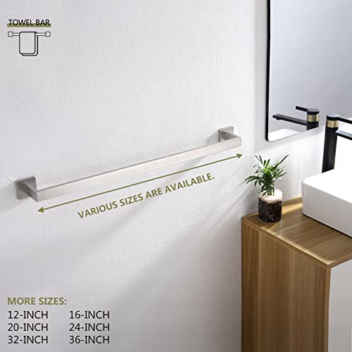 Image of KOKOSIRI 32-Inch Single Towel Bar, Bathroom Kitchen Towel Holder, Wall Mounted SUS304 Stainless Steel Towel Rack, Brushed Nickel, B4003BR-L32