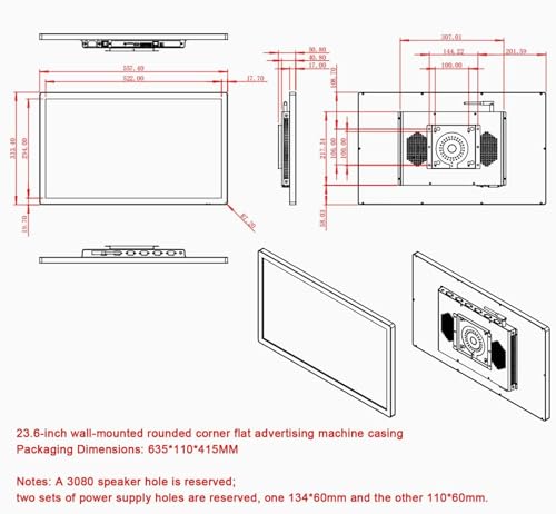 Image of Led Digital Advertising Screen 1920 x1080 IPS Full HD Screen,Landscape /Portrait Switching /Looping /Smart Split Screen /Remote Control 27in