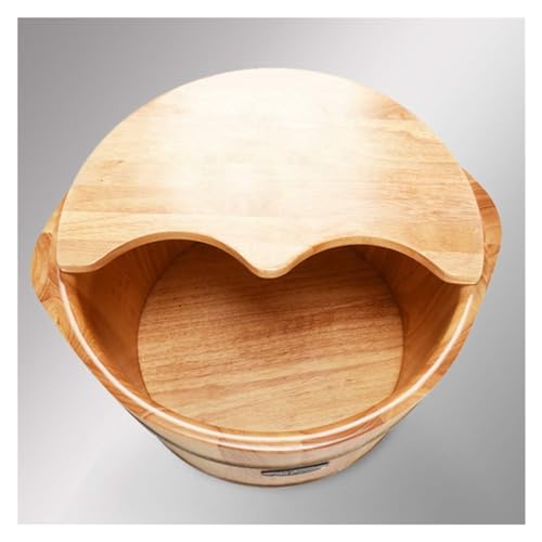 Tina para pies de madera maciza con tapa y masaje miniatura 4