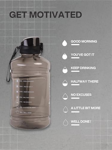 Image of CULT Gallon Water Bottle 2.2 Litre - Large Gym Water Jug & Sports Bottle for Men & Women | 2L Leak Proof Plastic Fitness Gallon Jug with Sturdy Handle (Black)