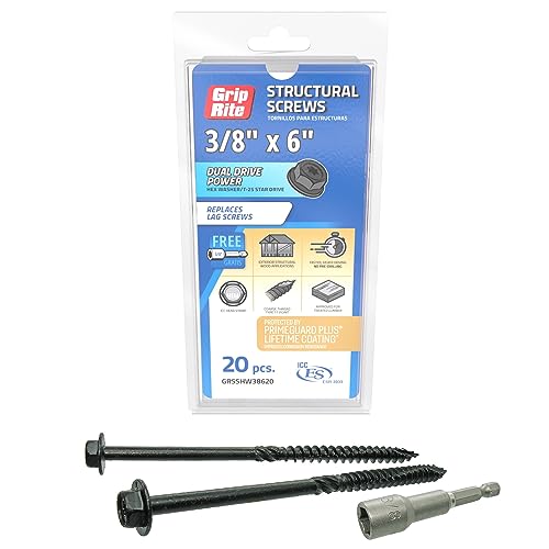 Vis structurelle Type 17 avec revêtement anti-corrosion Primeguard Plus 3/8 x 6" - 3