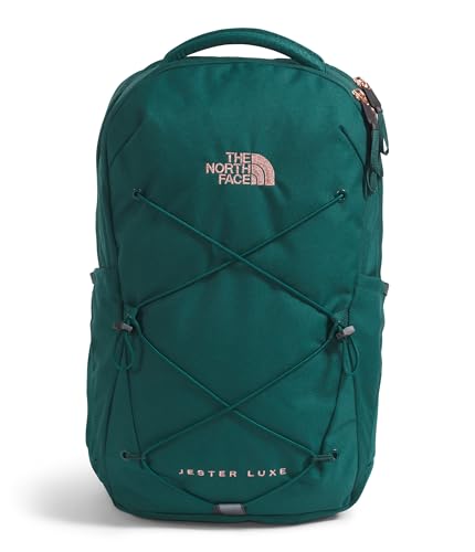 The North Face Women's Jester Luxe Everyday Laptop Backpack, Deep Nori/Burnt Coral Metallic, One Size
