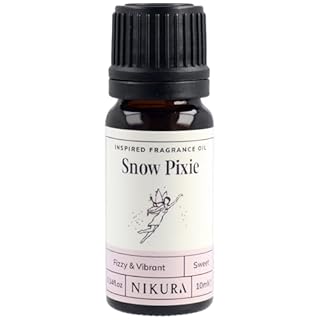 Nikura Snow Pixie Fragrance Oil - 10ml | Perfect for Soap and Candle Making, Wax Melts, Diffuser for Home, Oil Burners | Great for use in Bath Bombs, Perfume Fragrance, Candle Scents | Vegan & UK Made